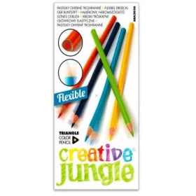  Színes ceruza, Creative Jungle, 12 db-os, háromszög alakú, hajlékony
