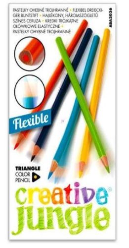 Színes ceruza, Creative Jungle, 12 db-os, háromszög alakú, hajlékony