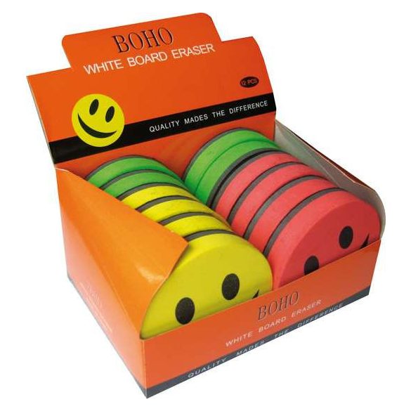 Táblatörlő smiley szivacs, mágneses