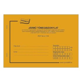   99355, D.G. JÁRMŰ TÖMEGBIZONYLAT (10 TONNA MEGENGEDETT LEGNAGYOBB ÖSSZTÖMEGET MEGHALADÓ JÁRMŰVEKKEL.