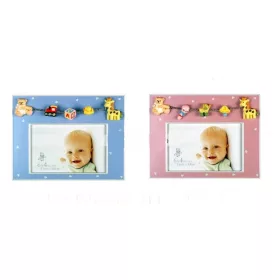 Képkeret, fém, babás, 10x15 cm-es képnek