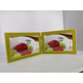   Fém festett, fekvő dupla képkeret, 2 db 10x15 cm-es képnek