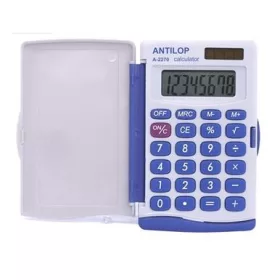   Zsebszámológép, 8 digit, fedeles, napelemes Antilop A-2270