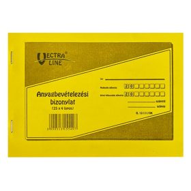   Nyomtatvány anyagbevételezési bizonylat VECTRALINE A/5 fekvő 25x4 lapos 8 tételes