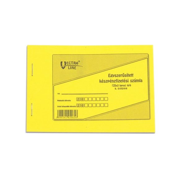 Készpénzfizetési számlatömb 25x3 Fekvő A/6