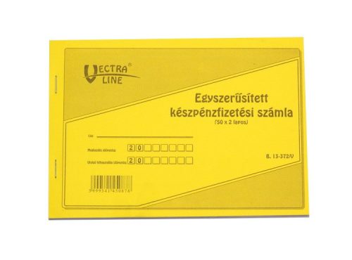 Készpénzfizetési számlatömb 50x2 fekvő Vectra