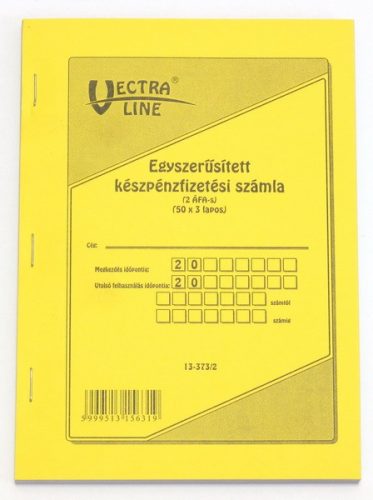 Készpénzfizetési számla 50x3 Vectra, Victoria 2 áfás