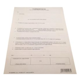 Tájékoztatás munkaszerződéshez A/4