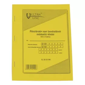   Pénztárgép napi bevételének módosító tételei 25x2 lapos