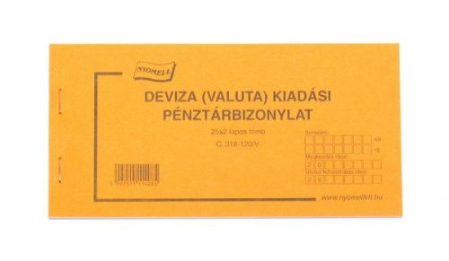 Deviza Kiadási pénztárbizonylat 25x2