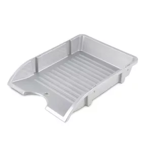   Irattálca, műanyag, törhetetlen, DONAU "Solid", ezüst