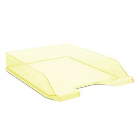 Irattálca, műanyag, DONAU, áttetsző citromsárga