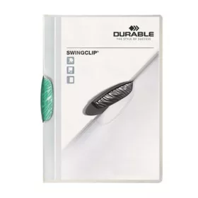   Gyorsfűző, klipes, A4, DURABLE "Swingclip® 30", sötétzöld