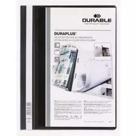   Gyorsfűző, A4, széles, panorámás, DURABLE "DURAPLUS®", fekete