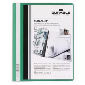   Gyorsfűző, A4, széles, panorámás, DURABLE "DURAPLUS®", zöld