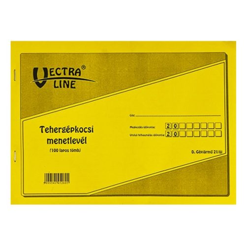 Nyomtatvány tehergépjármű menetlevél VECTRALINE A/4 100 lapos