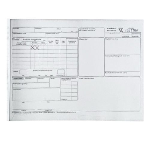 Menetlevél autóbusz, A/4, 50x2, D. Gépj. 42.