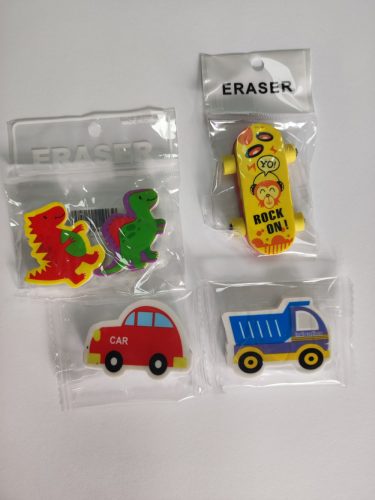 Radír Eraser, figurás, autós, gördeszkás, dinós