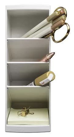 Asztali rendező, multifunkciós, 4 rekeszes, 8x23x11 cm, EXACOMPTA "Autentik", fehér