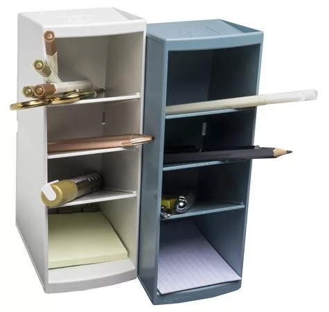 Asztali rendező, multifunkciós, 4 rekeszes, 8x23x11 cm, EXACOMPTA "Autentik", fehér