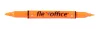 Szövegkiemelő, 1,0/4,0 mm, kétvégű, FLEXOFFICE "HL01", narancs