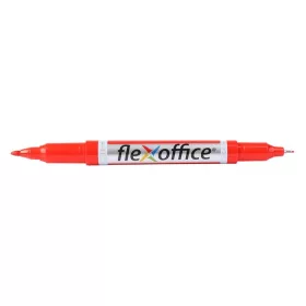   Alkoholos marker, 0,4/1,0 mm, kúpos, kétvégű, FLEXOFFICE "PM01", piros