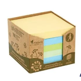   Öntapadó jegyzettömbtorony, 75x75 mm, 6x100 lap, környezetbarát