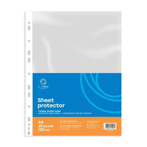 Genotherm lefűzhető, A4, 120 micron víztiszta Bluering® 25 db/csomag,