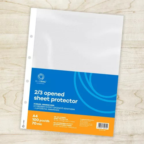 Genotherm lefűzhető, A4, 70 micron narancsos belül 2/3 részben nyitott Bluering® 100 db/csomag,
