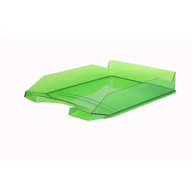 Irattálca, műanyag, VICTORIA OFFICE, áttetsző zöld