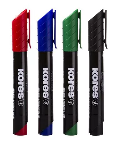 Alkoholos marker, 3-5 mm, kúpos, KORES "K-Marker XP1", 4 különböző szín