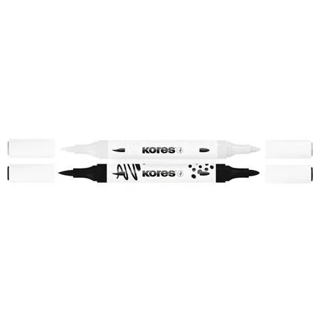 Dekormarker készlet, akril, 1-2 mm, kétvégű, KORES " K-Kreative", 2 különböző szín