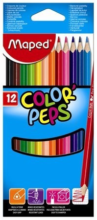Színes ceruza készlet Maped Color Peps 12 db-os háromszögletű