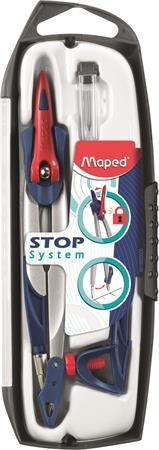 Körző készlet, rögzíthető lábakkal, 3 darabos, MAPED Stop System