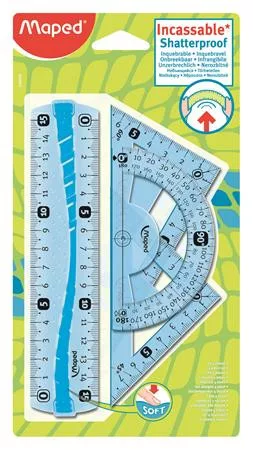 Vonalzókészlet kicsi, hajlítható, törhetetlen, 4 db-os