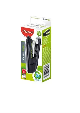 Tűzőgép, 24/6, 26/6, 20 lap, dobozos, MAPED "Greenlogic Half-Strip"