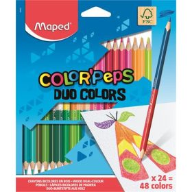   Színes ceruza készlet, Maped Color Peps Duo 24=48 kétvégű, háromszögletű
