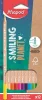 Színes ceruza készlet, háromszögletű,  MAPED "Smiling Planet", 12 különböző szín
