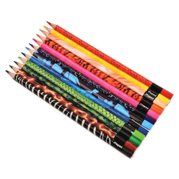 Színes ceruza készlet Maped Color Peps Animal 12 db-os háromszögletű
