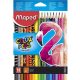 Színes ceruza készlet, háromszögletű, MAPED "Color'Peps Animal", 18 különböző szín