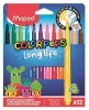 Filctoll készlet, 3,7 mm, kimosható, MAPED „Color'Peps Long Life 2”, 12 különböző szín