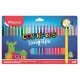 Filctoll készlet, 3,7 mm, kimosható, MAPED „Color'Peps Long Life 2”, 24 különböző szín