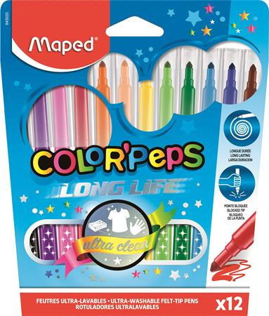 Filctoll készlet, Maped Color Peps Long Life, 12 db-os készlet