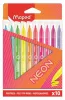 Filctoll készlet, 2,8 mm, kimosható, MAPED "Neon", 10 különböző szín