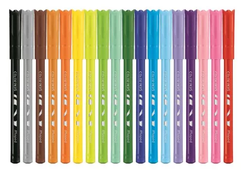Filctoll készlet, 2 mm, kimosható, MAPED "Color'Peps Ocean", 18 különböző szín