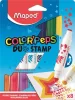 Filctoll készlet, 7,5 mm, kétvégű, MAPED "Color'Peps Duo Stamp" 8 különböző szín és minta