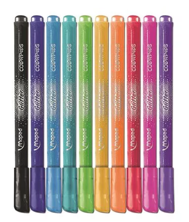 Filctoll készlet, 2,8 mm, csillámos, MAPED "Color'Peps Glitter", 10 különböző szín