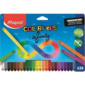  Színes ceruza készlet, háromszögletű, MAPED "Color'Peps INFINITY", 24 különböző szín