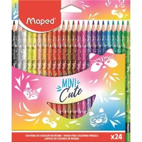   Színes ceruza készlet, Maped Mini Cute, háromszögletű, 24 különböző szín