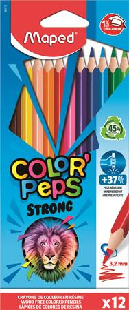 Színes ceruza készlet Maped Color Peps Strong, háromszögletű, 12 db-os